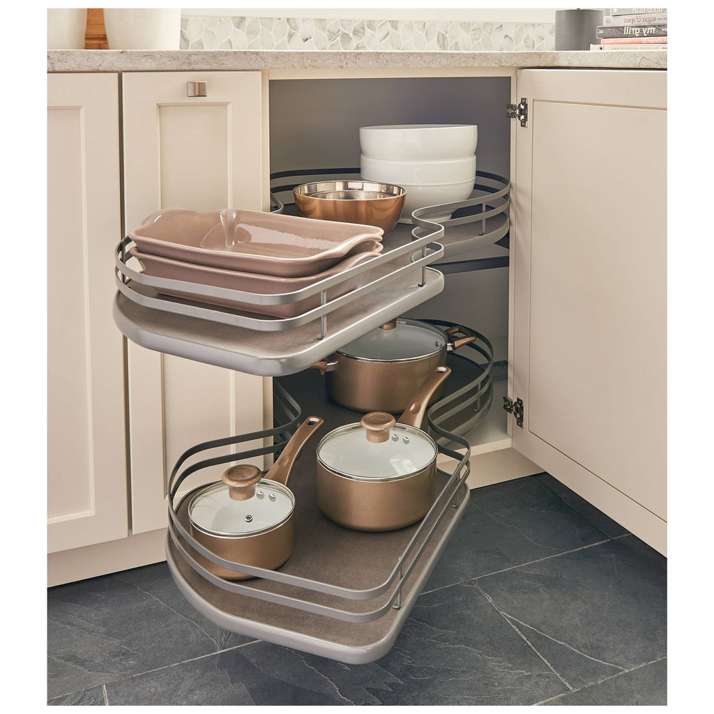 Gray Blind Corner Cabinet Organizer R405