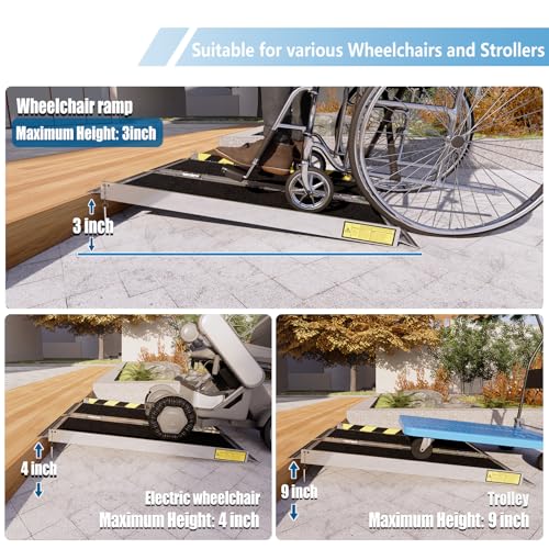 Non-Slip Folding Aluminum Wheelchair Ramp 3FT G14023