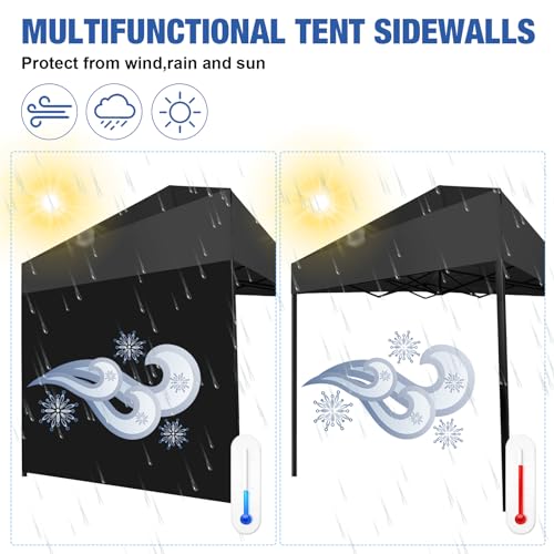 4 Pack 6.56 x 9.84 ft Blue Waterproof Canopy Sidewalls with Zipper Doors E90214