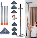 Wall Cleaning Mop with Long Handle 85 inches, 6 Microfiber Reusable Mop T71210