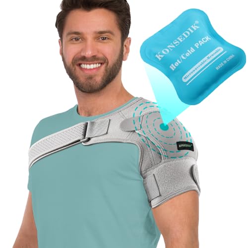 Adjustable Shoulder Brace Wrap (Gray, Small) D723079