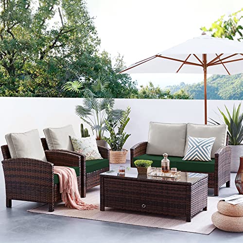 Beige Waterproof Outdoor Seat Cushions Set of 2 R123