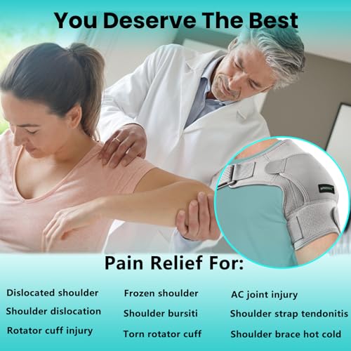 Adjustable Shoulder Brace Wrap (Gray, Small) D723079