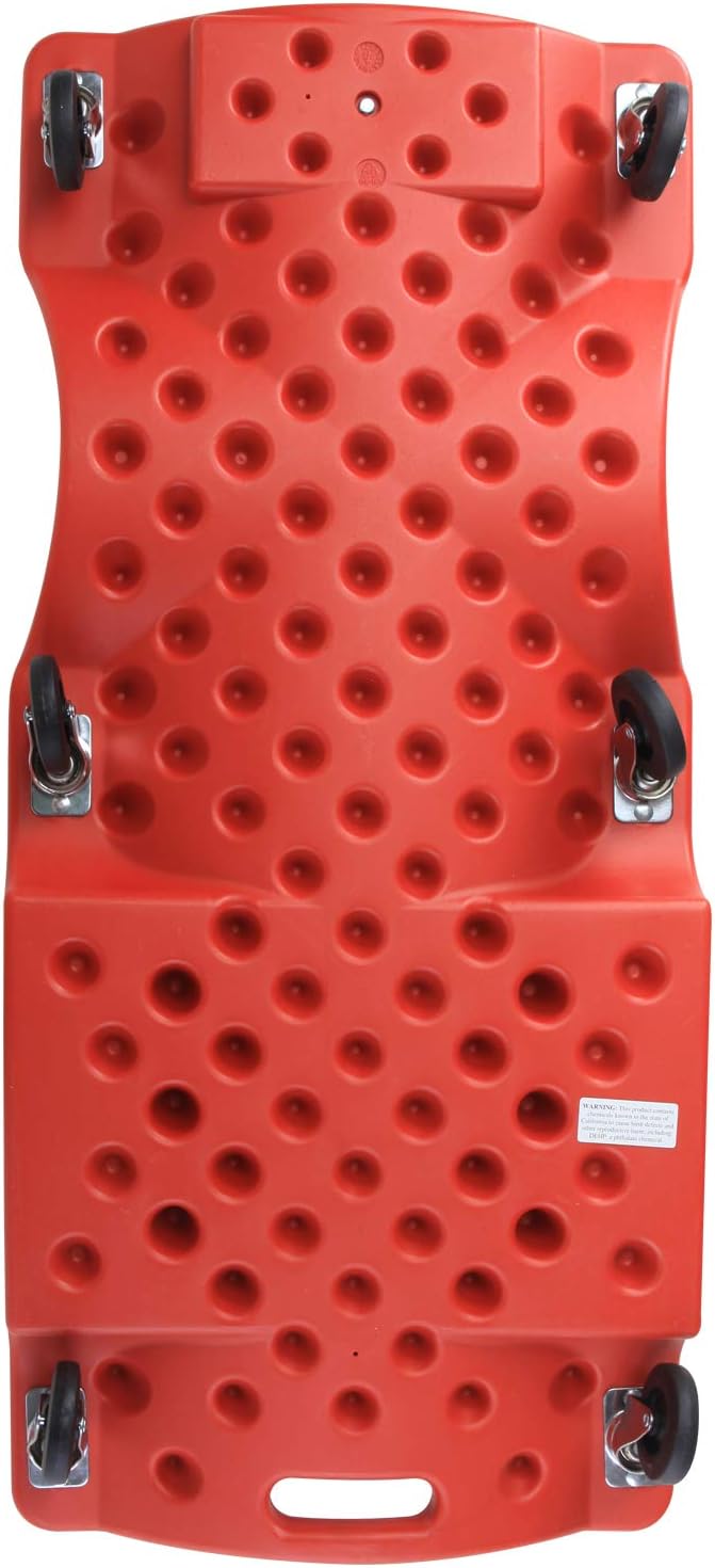 40" Plastic Rolling Garage Creeper with Padded Headrest and 6 Casters, Pack of 2 X5396