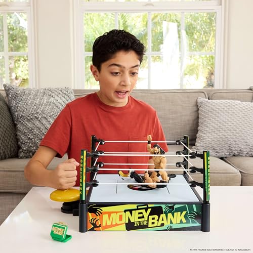 WWE Money in The Bank Cash-in Ring Playset with Launcher Crane, Ladders & Briefcase Q26412