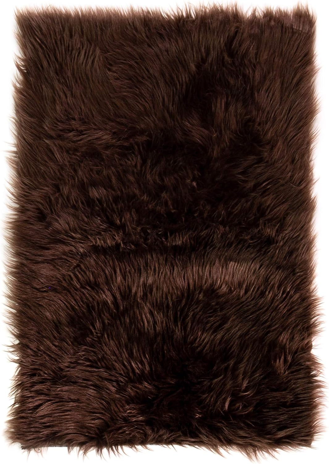 Dark Brown 5 x 7 Feet Faux Sheepskin Rug H6184