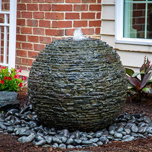 Stacked Slate Sphere Water Fountain J6448