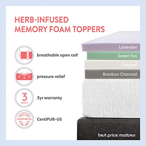 2.5 Inch Ventilated Memory Foam Mattress Topper Short Queen White P86166