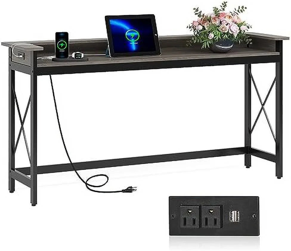 70.9 inch Extra Long Console Table with Outlets and USB Ports R8546