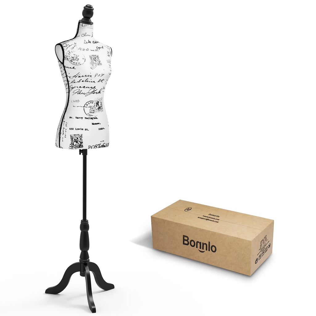 Female Dress Form Mannequin Body Torso with Wooden Tripod Base Stand W888007