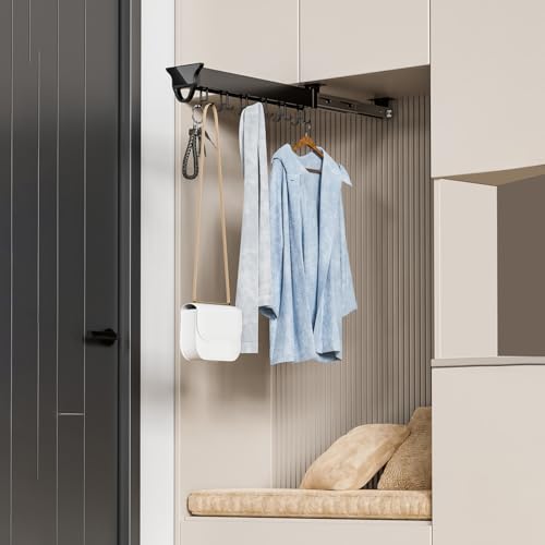 Pull Out Broom Storage Cabinet with Adjustable Hooks C6756