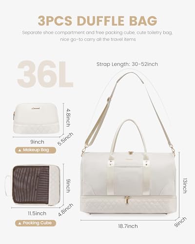 Travel Bag with Shoe Compartment, 3 Pcs Set R30023