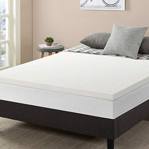 2.5 Inch Ventilated Memory Foam Mattress Topper Short Queen White P86166