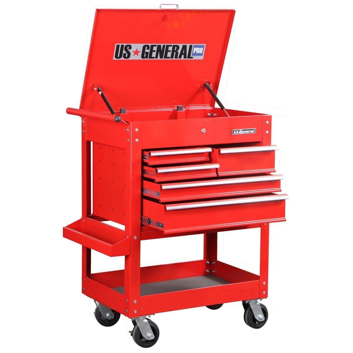 30 inch 5 Drawer Glossy Red Tool Cart R1479