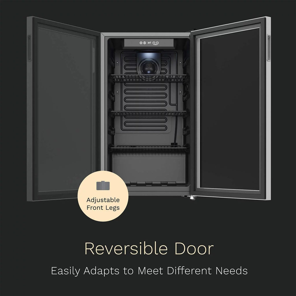 120 Can Mini Fridge with Glass Door and Adjustable Removable Shelves B35150