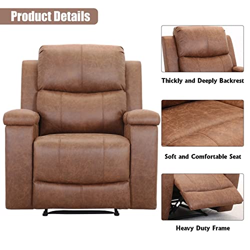 Red Brown Leather Manual Recliner Chair T29781