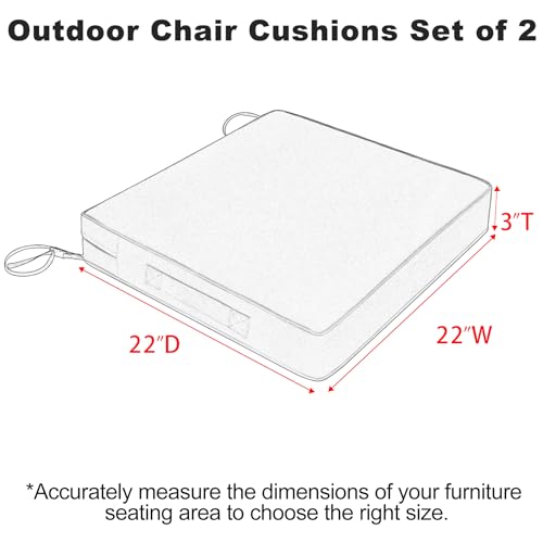 Beige Waterproof Outdoor Seat Cushions Set of 2 R123