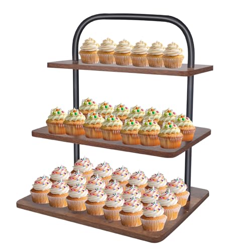 3 Tier Square Wood Cupcake Stand D820766