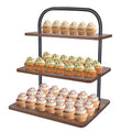 3 Tier Square Wood Cupcake Stand D820766