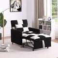Adjustable Velvet Sleeper Sofa Chair Bed with Pillow V8455