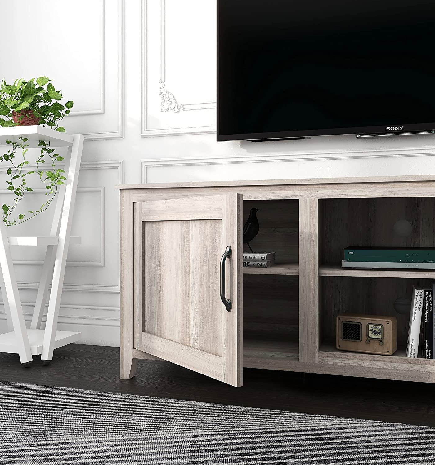 Large Television Stand with Barn Door and Storage Q862557