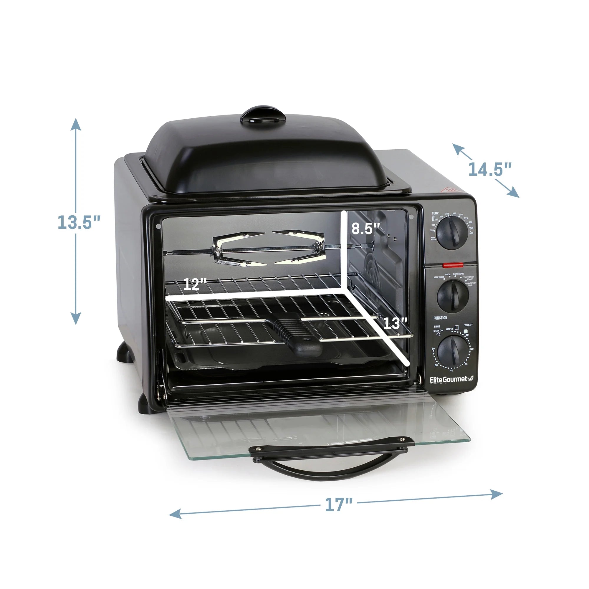 6 Slice Toaster Oven Broiler with Rotisserie Grill and Griddle O572