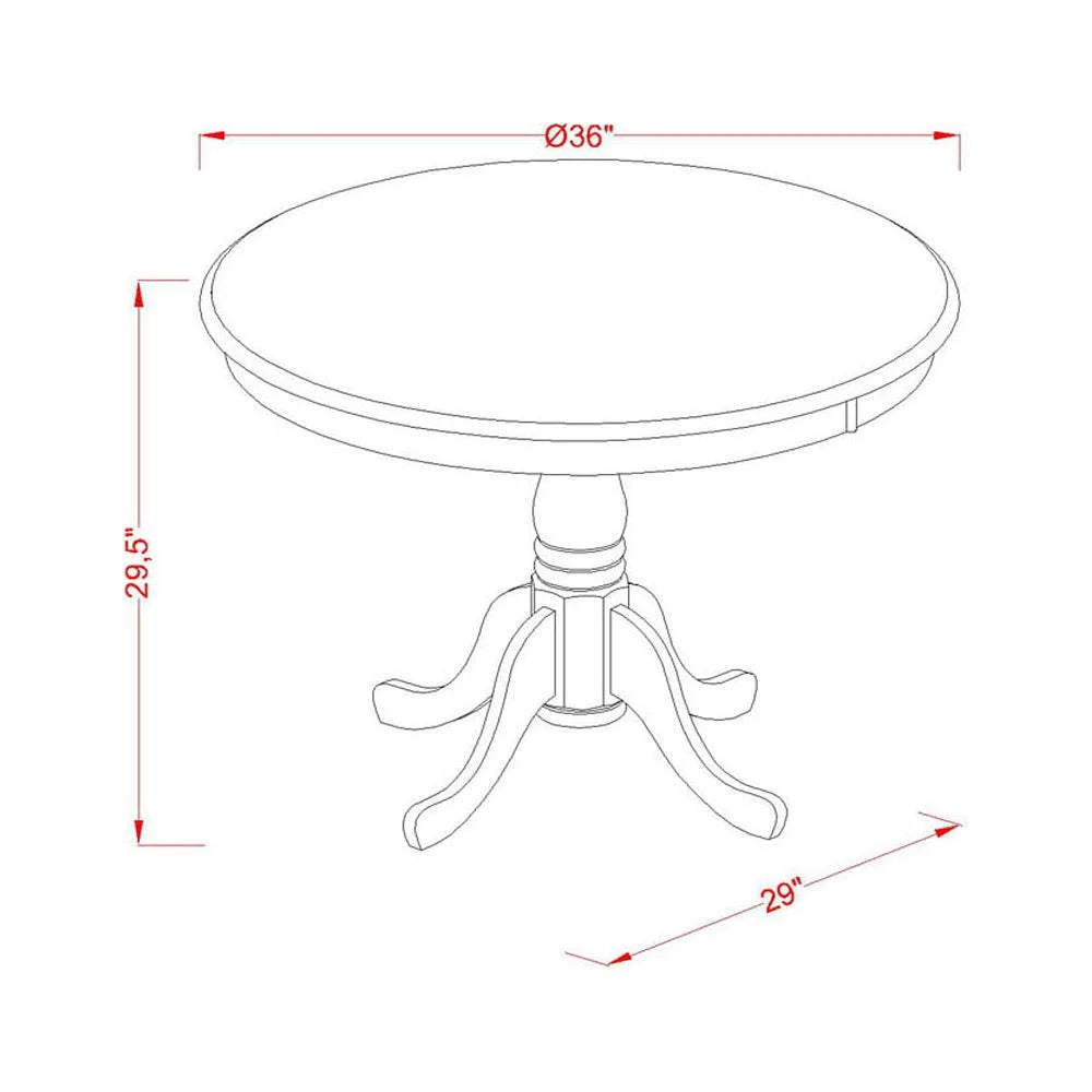 Antique 5-piece Dining Chair and Round Table Set in Mahogany S49163