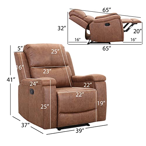 Red Brown Leather Manual Recliner Chair T29781