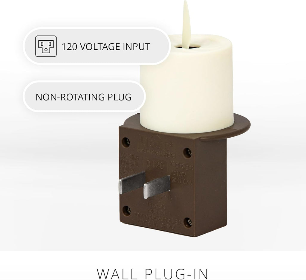 Set of 2 Flameless Candle Nightlight (Bronze) J824