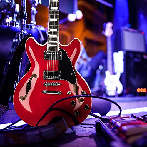 Full Scale Semi-Hollow Body Electric Guitar Stainless Steel Frets Red F219