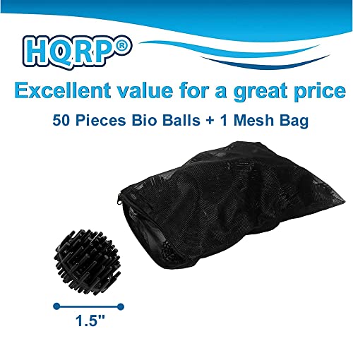50 pcs 1.5 Inch Bio Balls Filter Media in Mesh Bag with Zipper K803