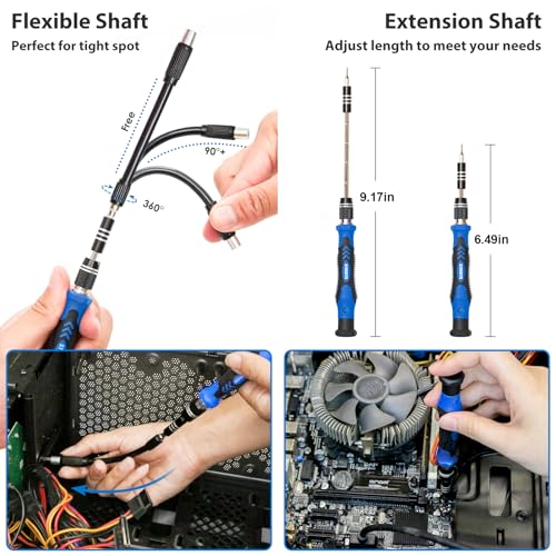 142-Piece Precision Screwdriver Set with 120 Bits Magnetic Repair Tool Kit H200664