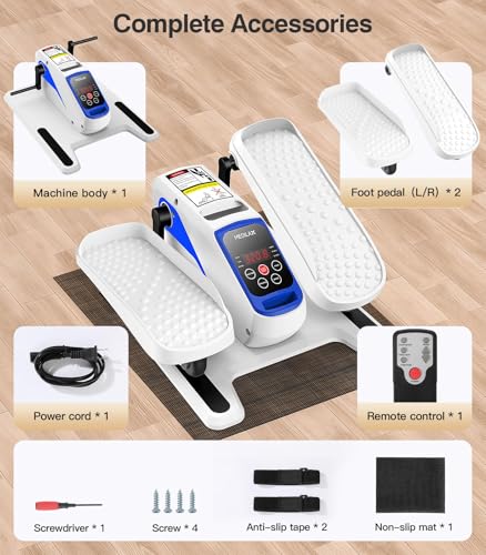 Under Desk Elliptical Machine, Electric Leg Exerciser with Remoter, 12 Manual Adjustable Speed and 3 Automatic Speed, Portable Seated Pedal Exerciser J9455