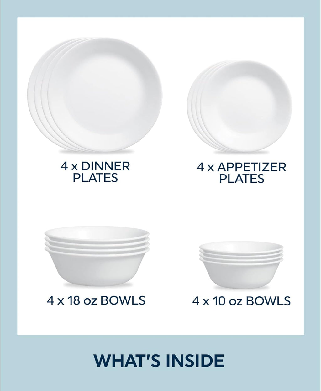 16-Piece White Dinnerware Set, Service for 4 N9419