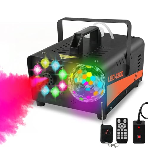 1200W Black Fog Machine with Wireless Remote Control E73769