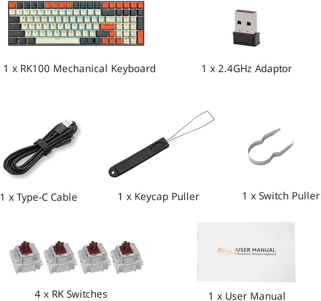 100-key Wireless Mechanical Keyboard V7130