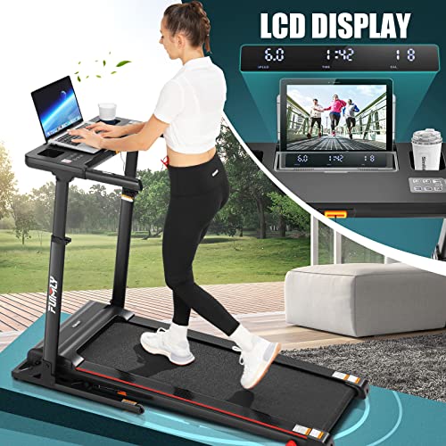 Folding Treadmill with Desk & Adjustable Height, 300 lb Capacity S252232