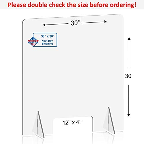 Clear Acrylic Shield (30"W x 30" H) Y11125