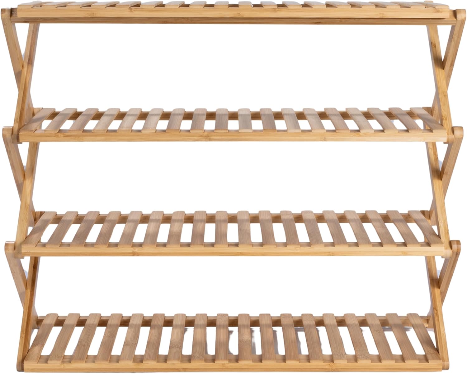 4-Tier Bamboo Folding Shoe Rack Y249596