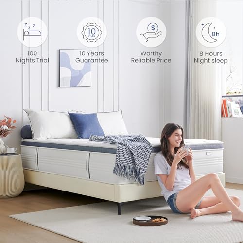 14 Inch Queen Size Gel Memory Foam Mattress with Individually Pocketed Springs L58969