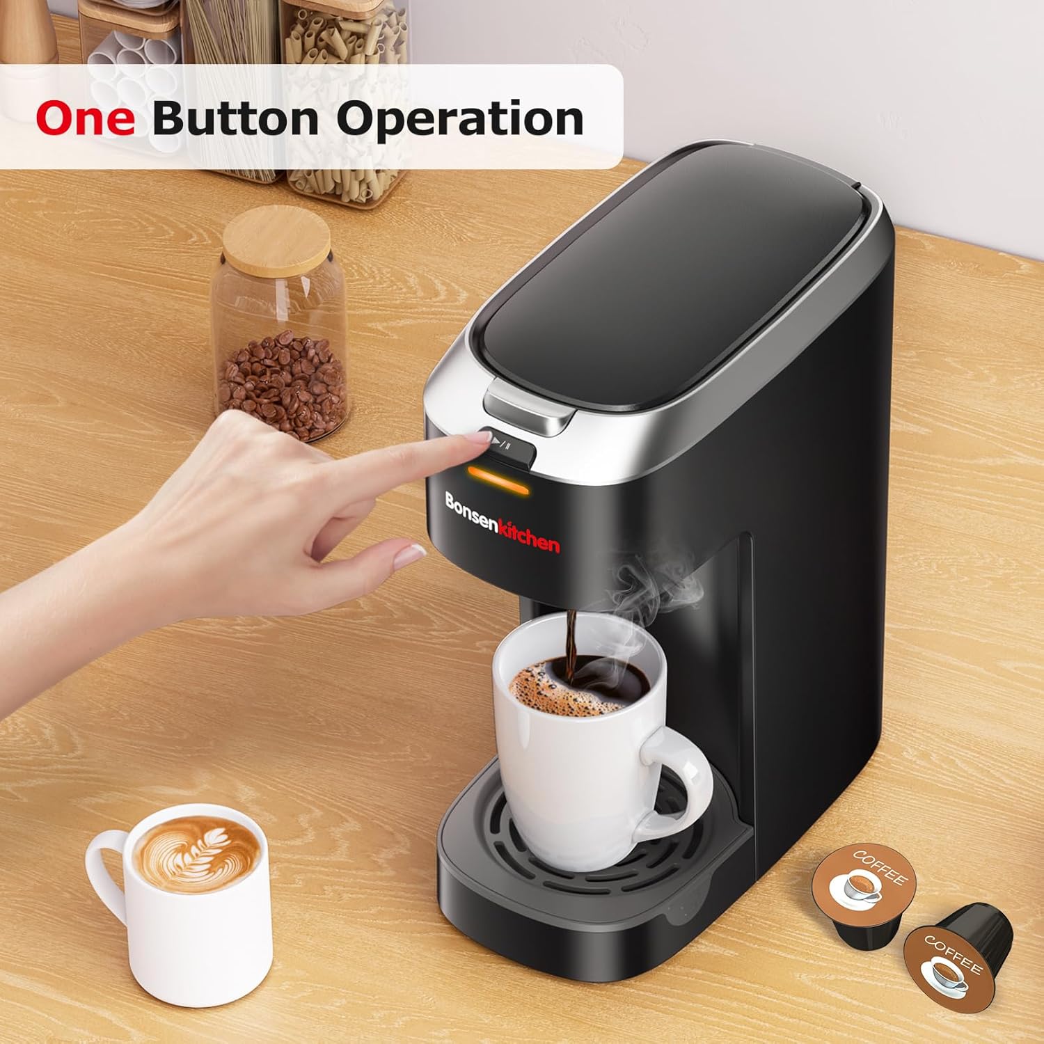 Single Serve Coffee Maker for K Cup Capsule, Brew Sizes 6 to 12oz P9193