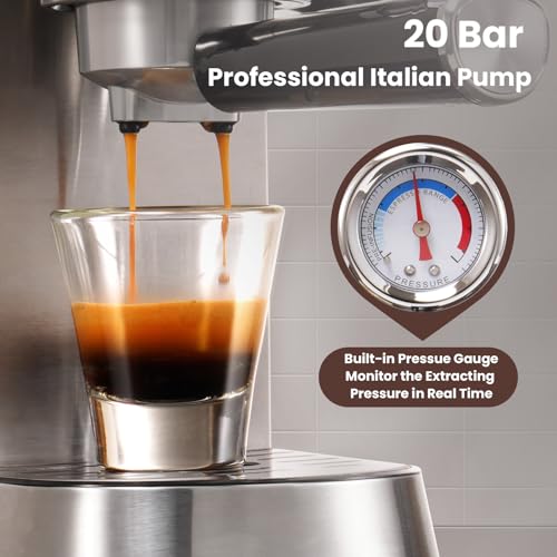 Beige Espresso Machine with Milk Frother W109650