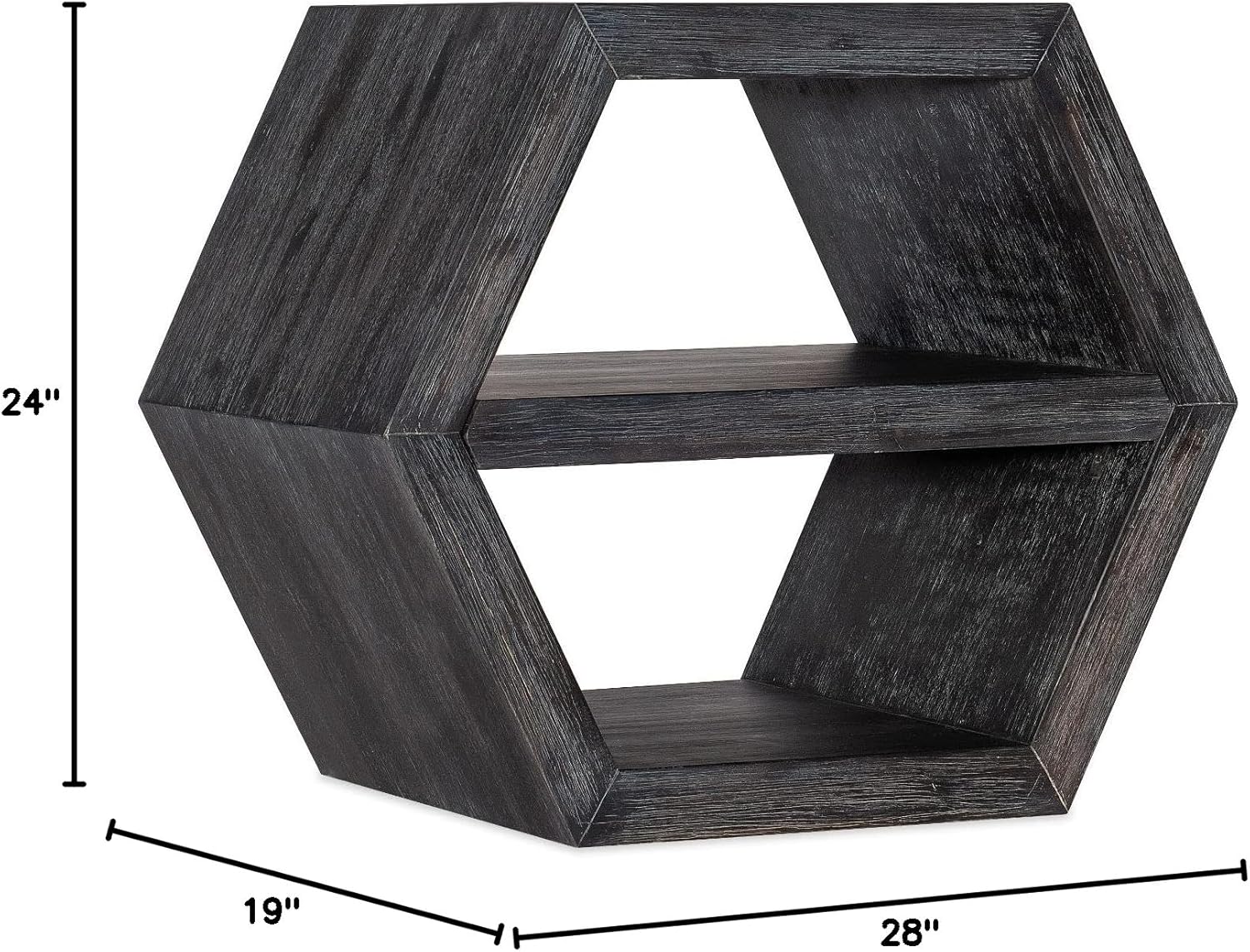 Black Wood Honeycomb End Table U977167