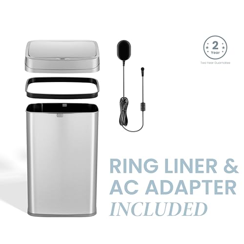 13 Gallon Stainless Steel Automatic Kitchen Trash Can F376
