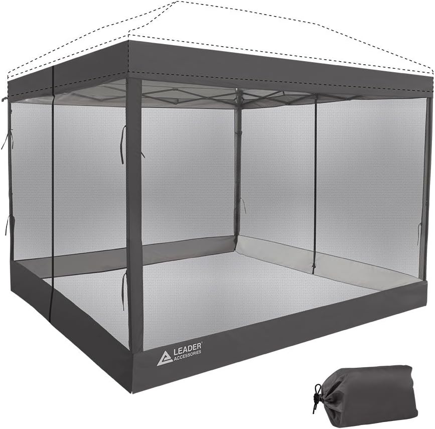 Grey Mesh Zippered Wall Panels for 10' x 10' Canopy, Pack of 2 Z3549