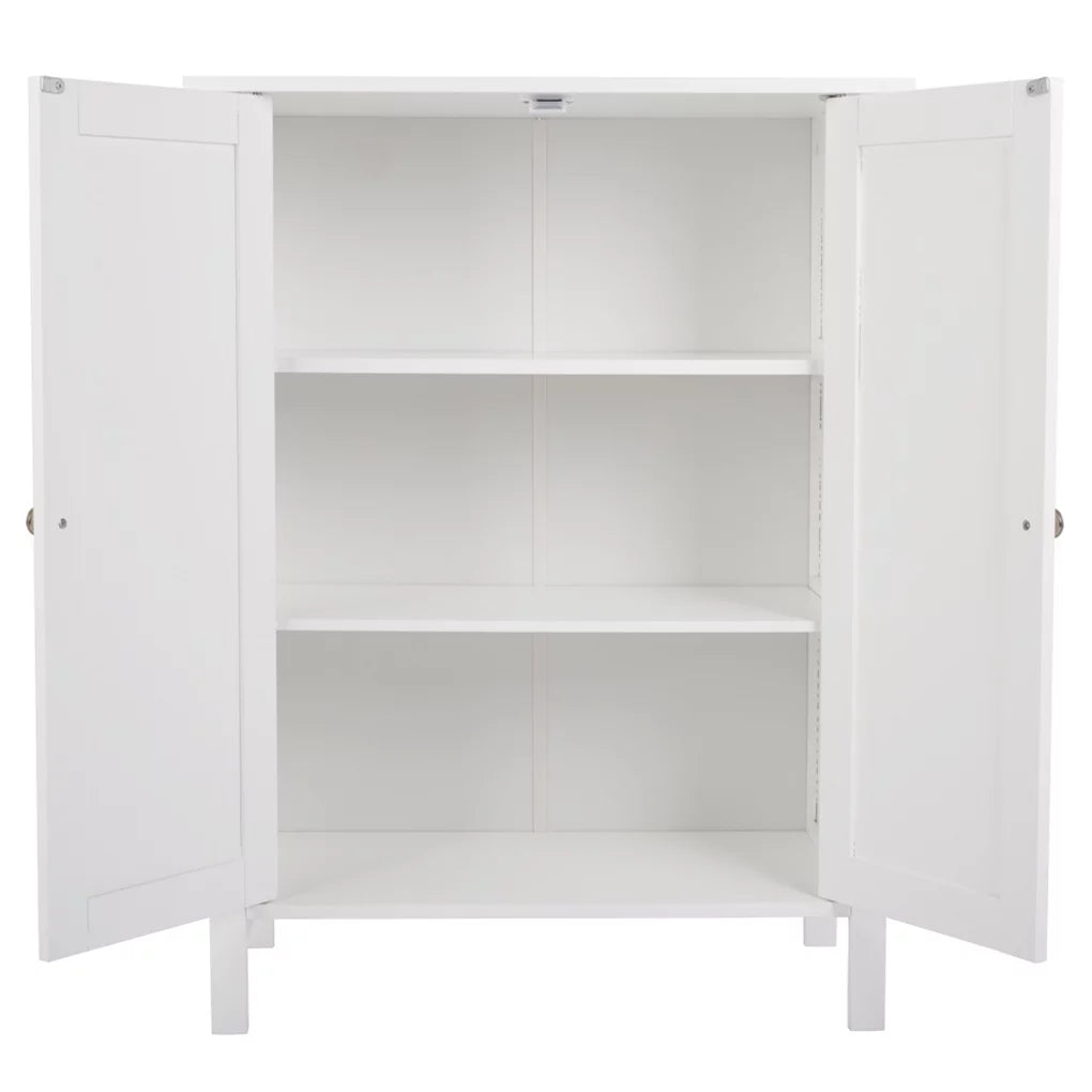 Wooden Bathroom Cabinet with Double Doors and Shelves R3472