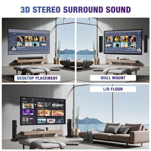 Sound Bar, Bluetooth 5.3 Soundbar, 2 in 1 Detachable Home Speaker R2448