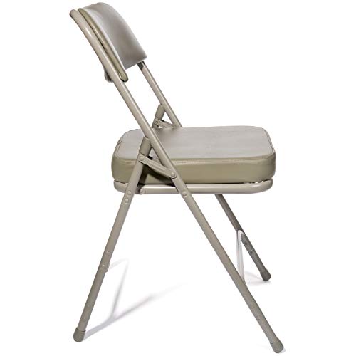 Beige Vinyl Upholstered Folding Chair (2 Pack) V37700