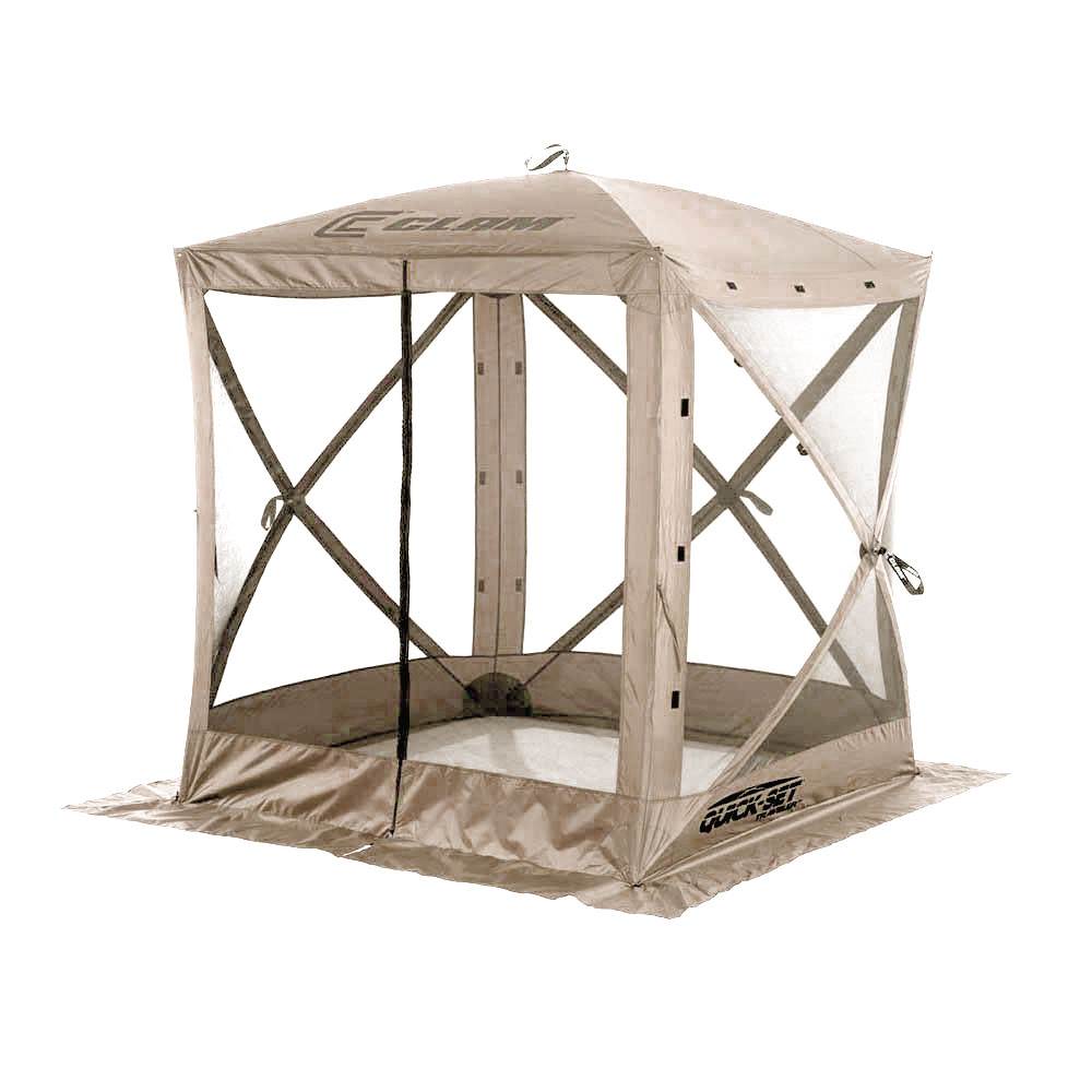 Tan Portable Outdoor Screened Canopy Shelter (2 Pack) E62491