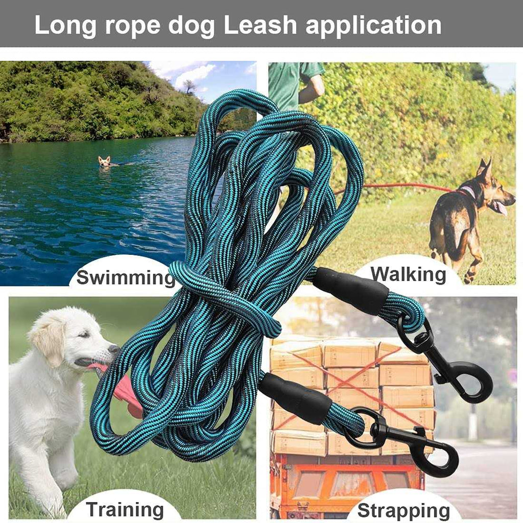 8ft/12ft/20ft/30ft/50ft Dog Tie-Out Long Rope Leash A874886